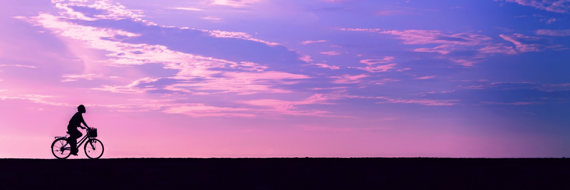 Bicycling in the sunset